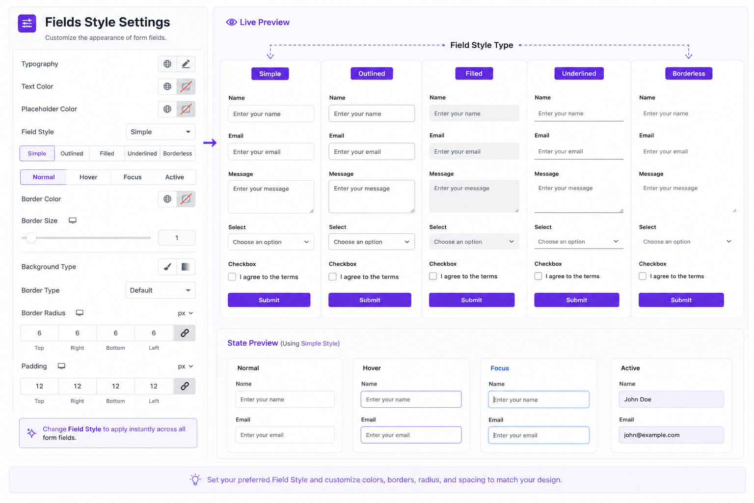 Create Contact Form in Elementor Style Settings