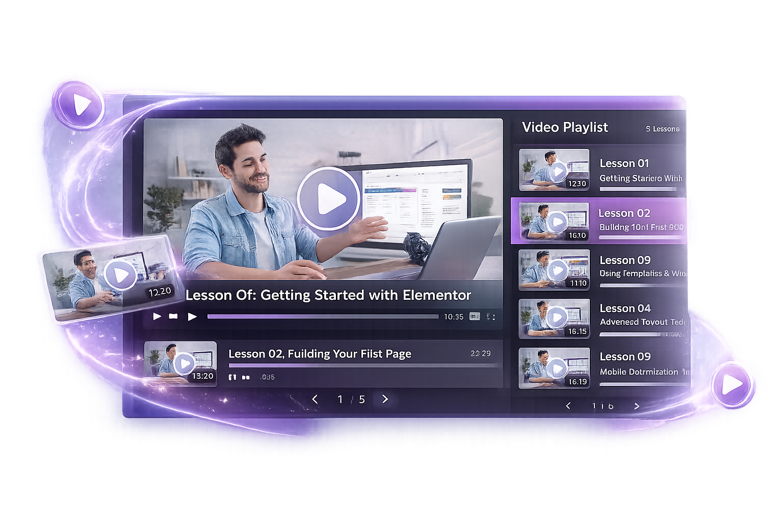 Elementor Video Playlist Widget